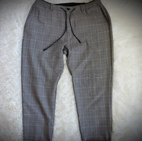 ZARA Mens Stylish Plaid Cuffed Jogger